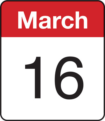 Calendar: March 16