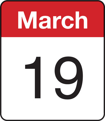Calendar: March 19